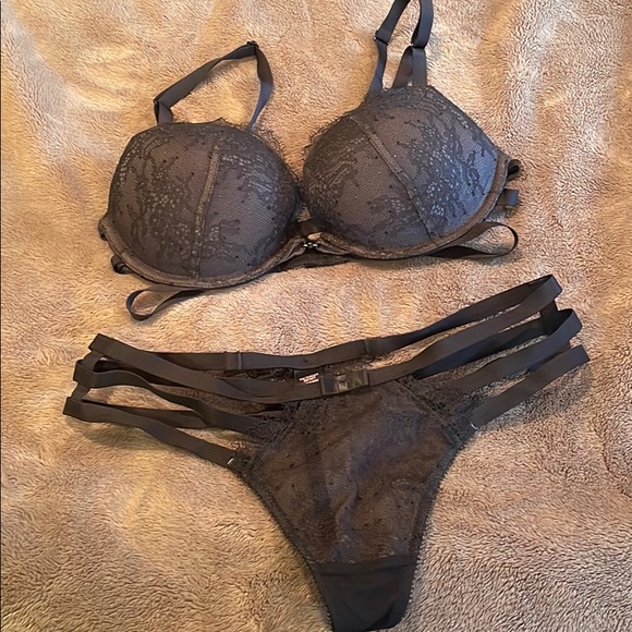 Victoria's Secret Other - Victoria’s Secret Black Lace Bra and Thong Set